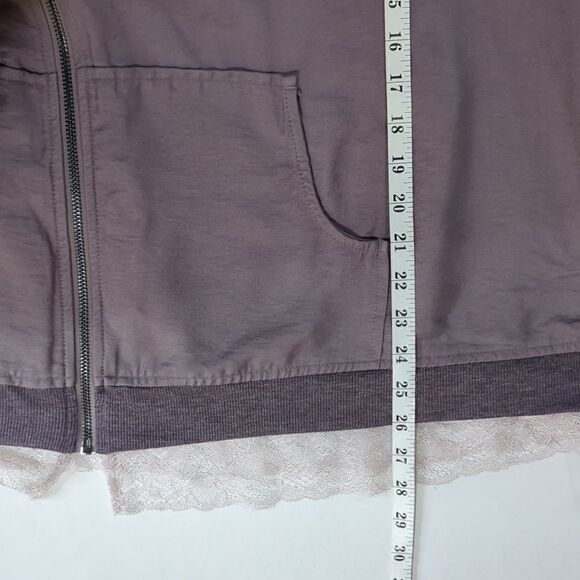 LOGO Lori Goldstein Womens Jackets 28W Purple Lightweight Jacket Lace Trim - Picture 10 of 10
